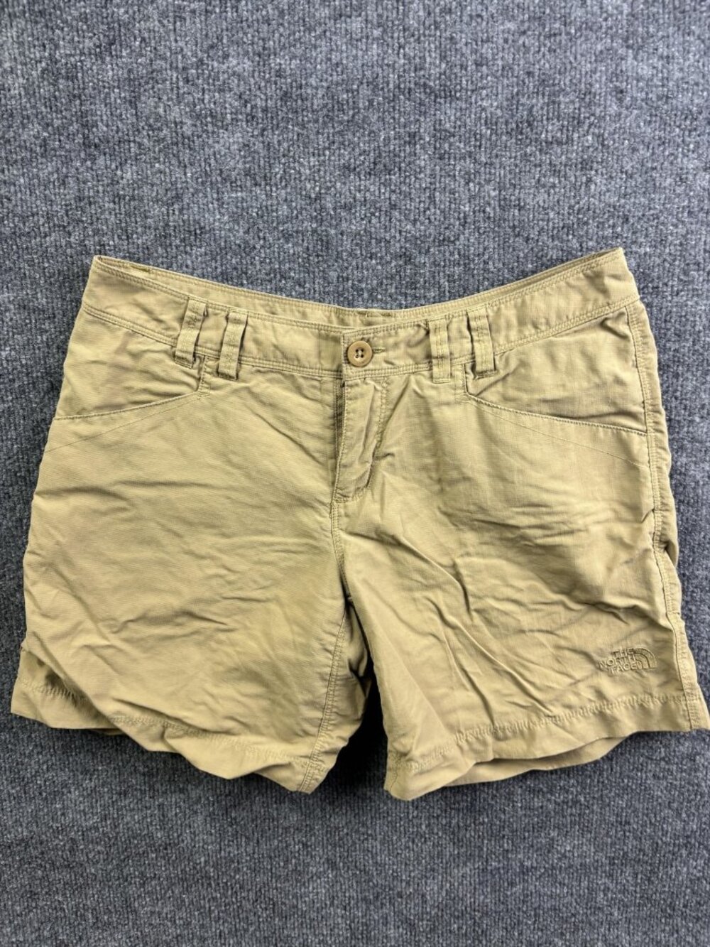 The North Face Shorts Womens 4 Beige Hiking Nylon 5 Inseam Pockets Lightweight